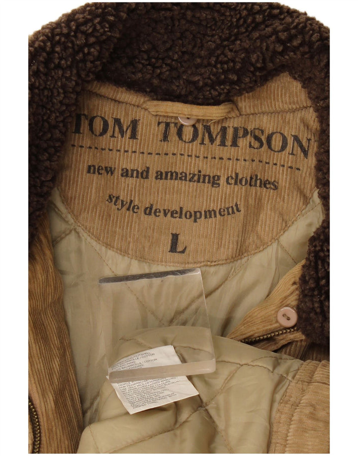 Jachetă din velur pentru bărbați Tom Tompson UK 40 mare, bej, bumbac