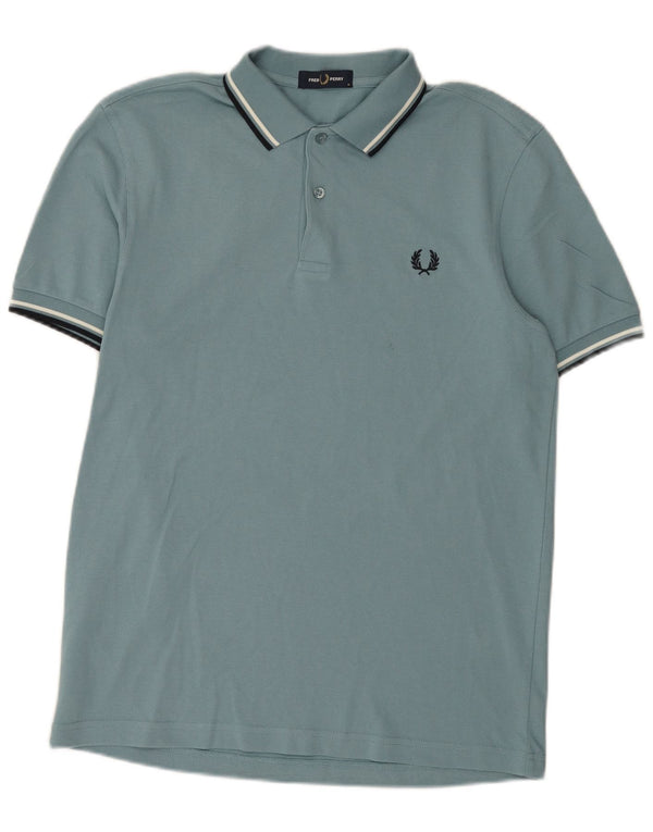 Cămașă polo Fred Perry pentru bărbați, bumbac cu dungi albastre medii