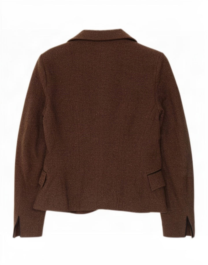 Blazer pentru femei Zara cu 1 nasture EU 40 Maro Mediu Acrilic Motat