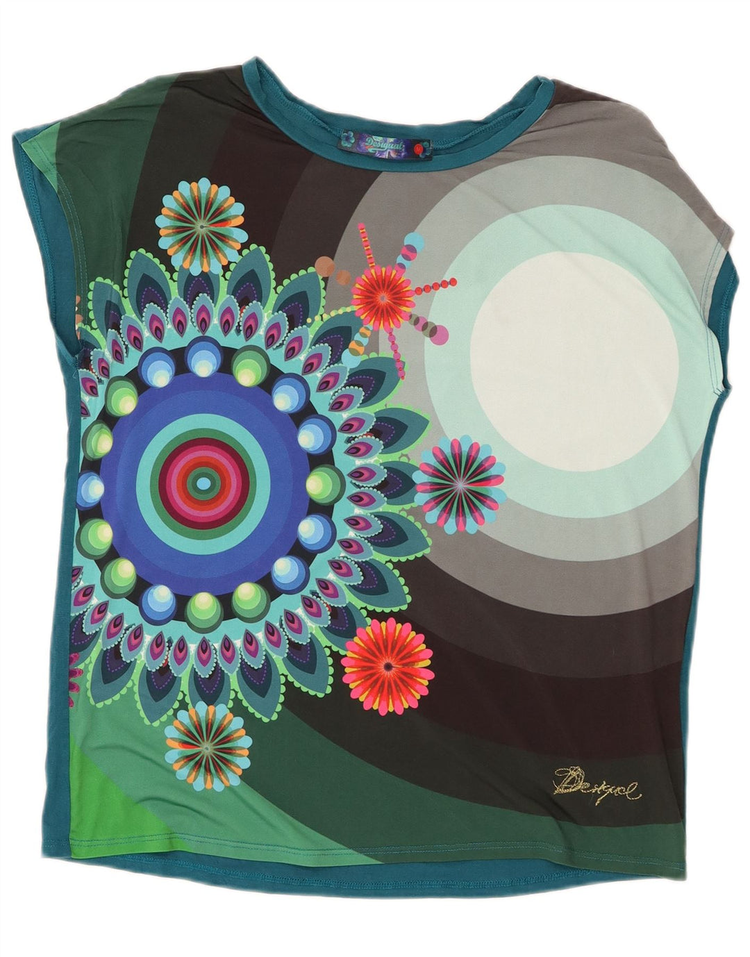 Tricou grafic Desigual pentru femei Top UK 14 Medium Multicolor
