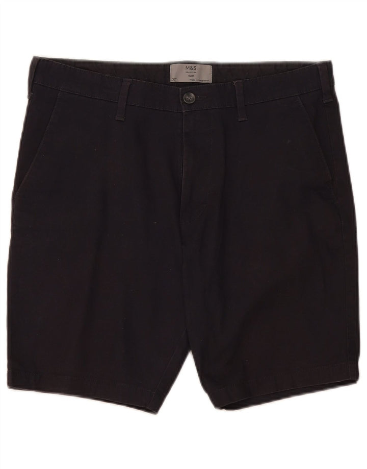 Pantaloni scurți chino pentru bărbați Marks & Spencer W32, bumbac bleumarin mediu