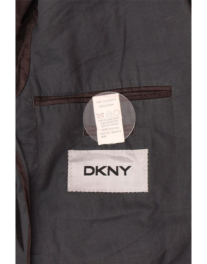 Jachetă pentru bărbați Dkny cu 2 nasturi, UK 36, bumbac gri mic