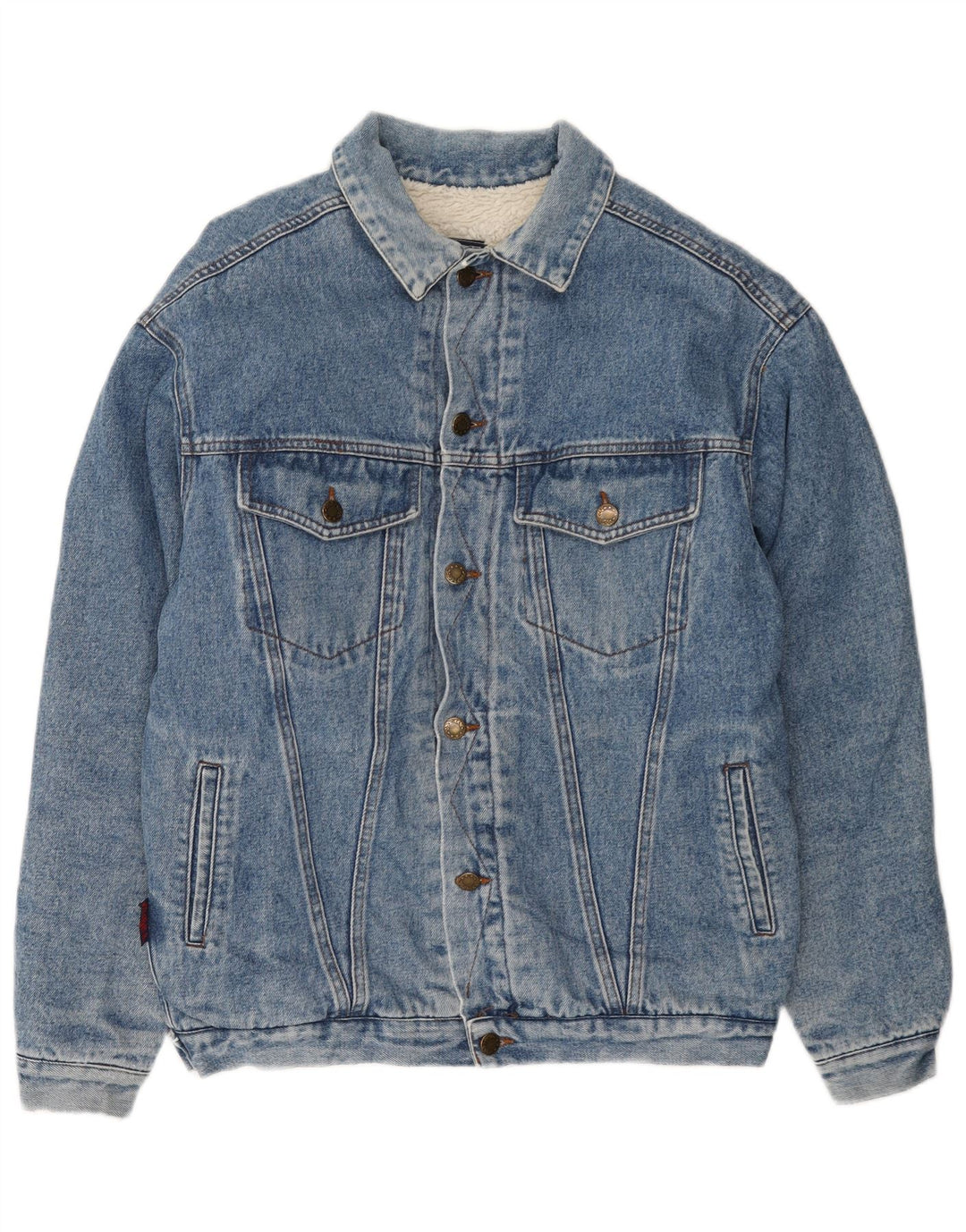 Jachetă din denim Sherpa pentru bărbați vintage UK 40 Large Blue