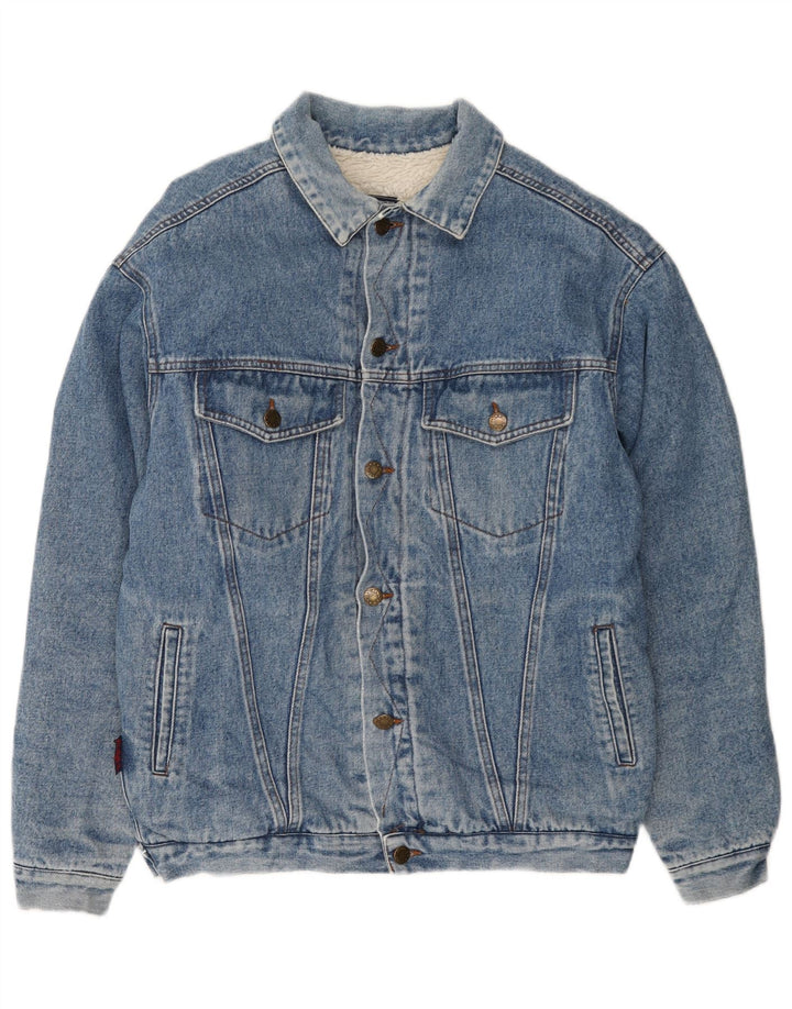 Jachetă din denim Sherpa pentru bărbați vintage UK 40 Large Blue