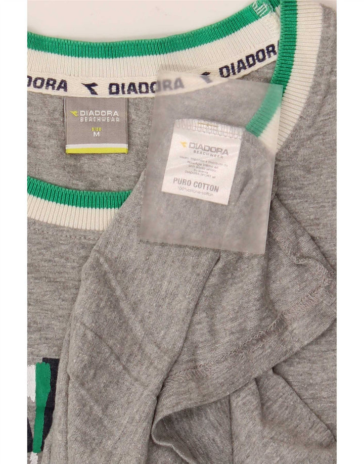 Bluză cu vestă grafică pentru bărbați Diadora, gri mediu, bumbac color bloc