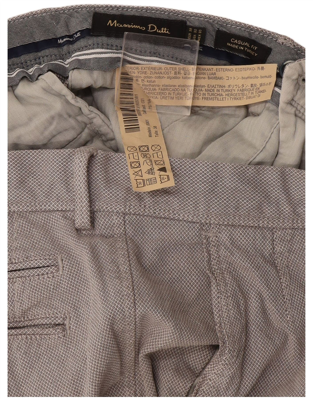 Massimo Dutti Pantaloni chino pentru bărbați EU 38 Small W30 L29 Gri Argyle/Diamond