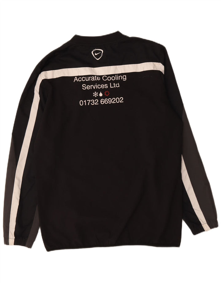 Top grafic Nike Dri Fit pentru bărbați cu mânecă lungă, mare, negru, poliester color bloc