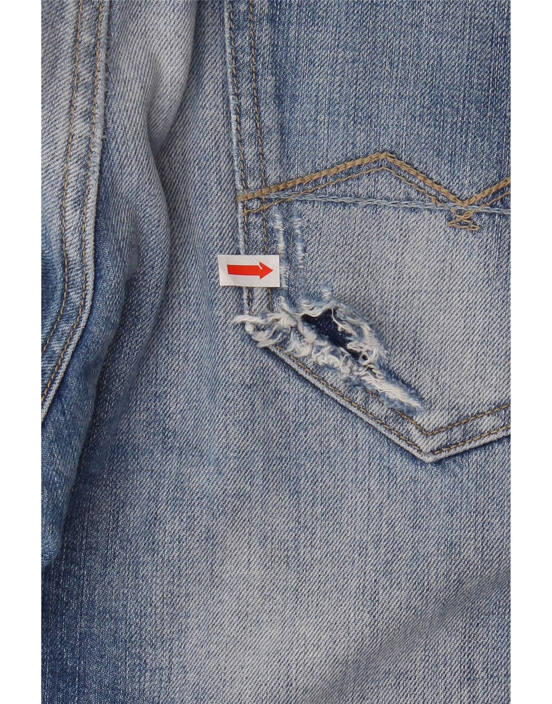 MELTIN' POT Blugi Distressed Straight Marvin pentru bărbați W33 L34 Bumbac albastru