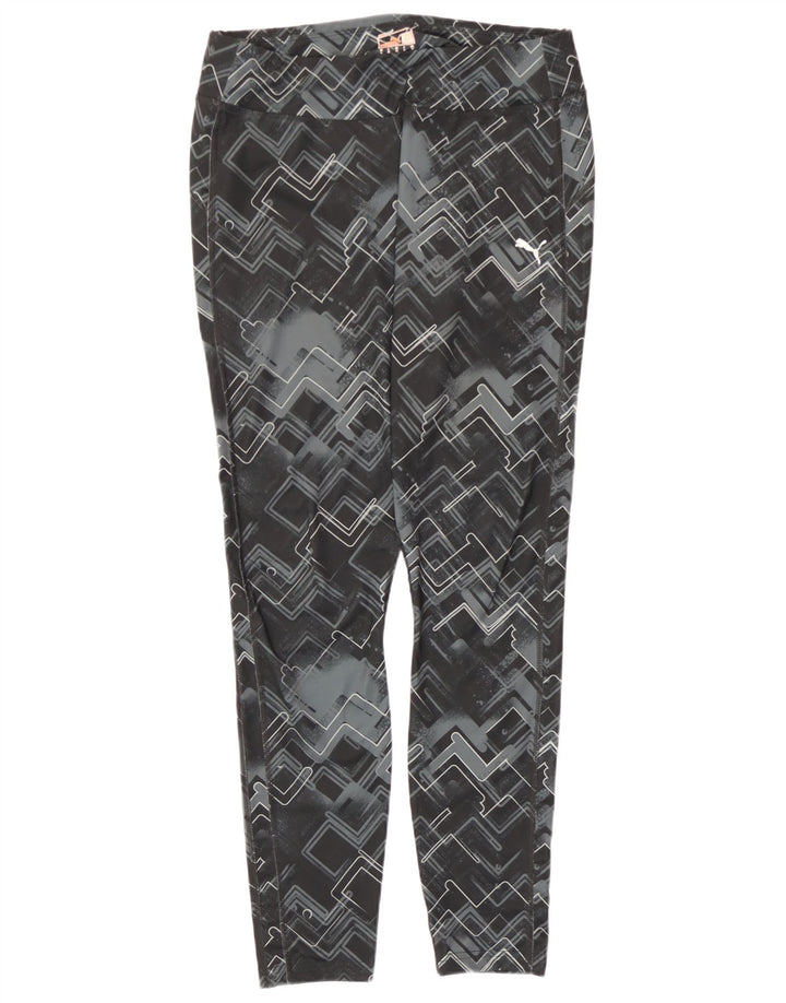 Leggings pentru femei Puma UK 14, mare, negru, poliester geometric