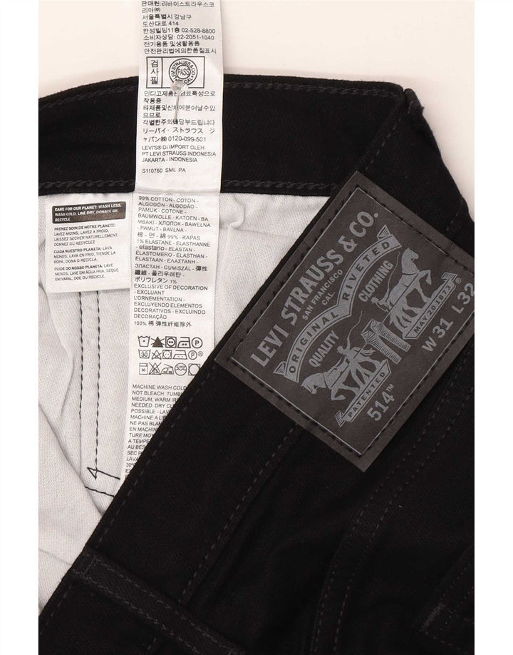Blugi drepti pentru bărbați Levi's 514 W31 L32 bumbac negru