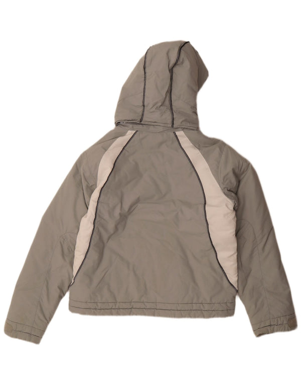 Jachetă căptușită cu glugă Adidas pentru femei UK 10/12 Medium Gri Colorblock