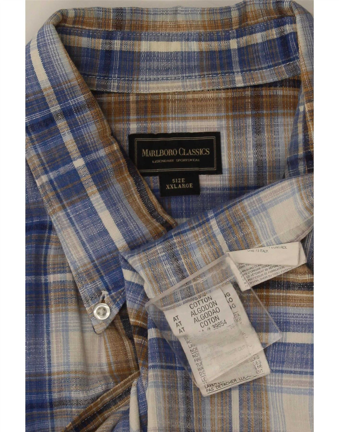 Cămașă cu mânecă scurtă pentru bărbați Marlboro Classics 2XL, bumbac cu carouri multicolore