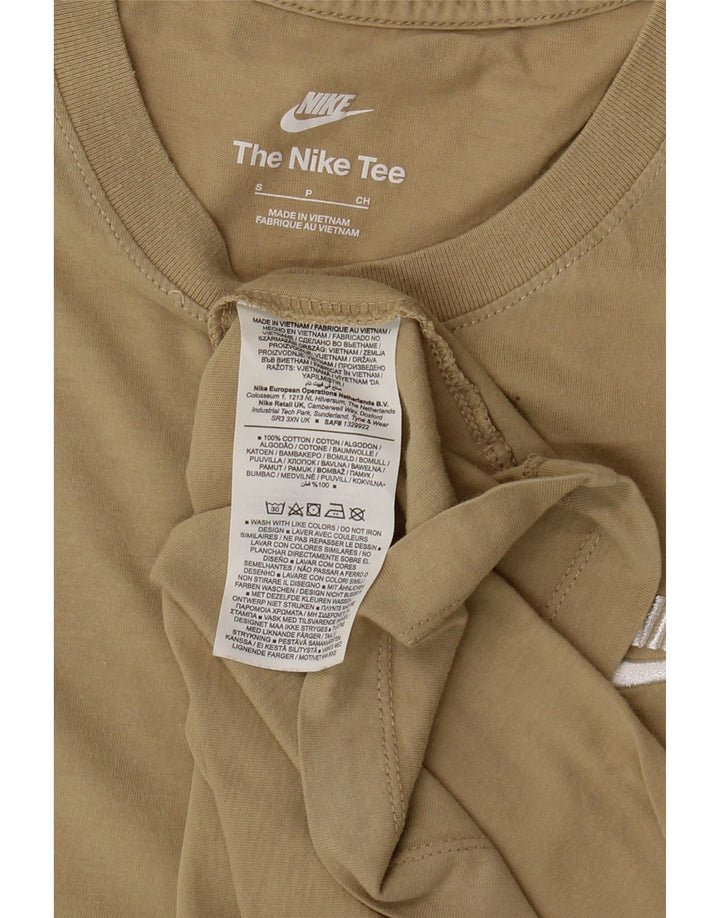 NIKE Mens Graphic T-Shirt Top Small Beige Cotton