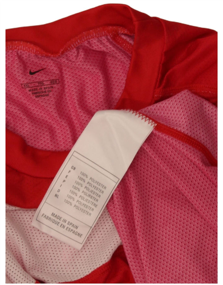 Top grafic pentru bărbați Nike cu mânecă lungă 2XL, roșu, poliester