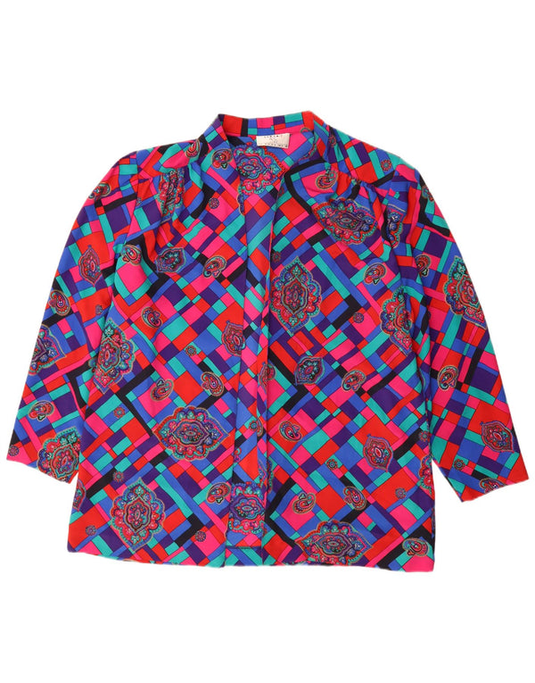 Top cardigan cu paragate Linea pentru femei UK 20 2XL Multicolor Geometric