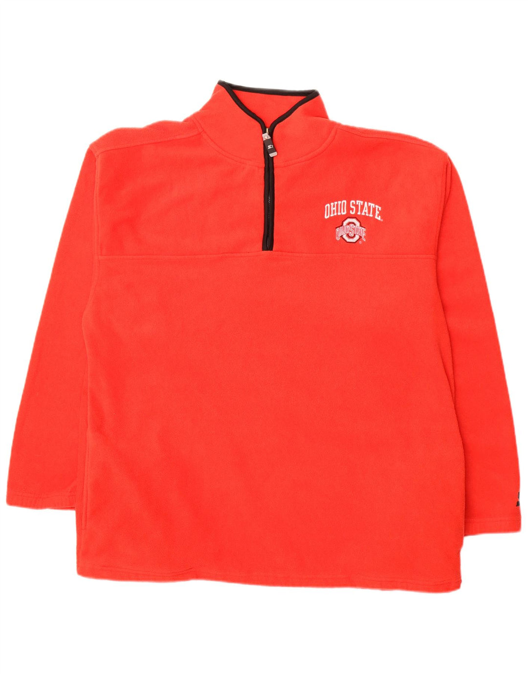 STARTER Mens Ohio State Zip Neck Fleece Jumper XL Red Polyester