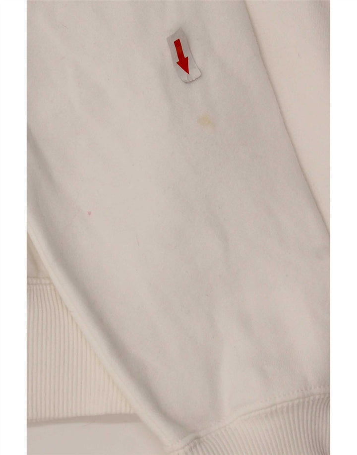Jachetă de top pentru trening Nike pentru femei, UK 14, bumbac alb mediu