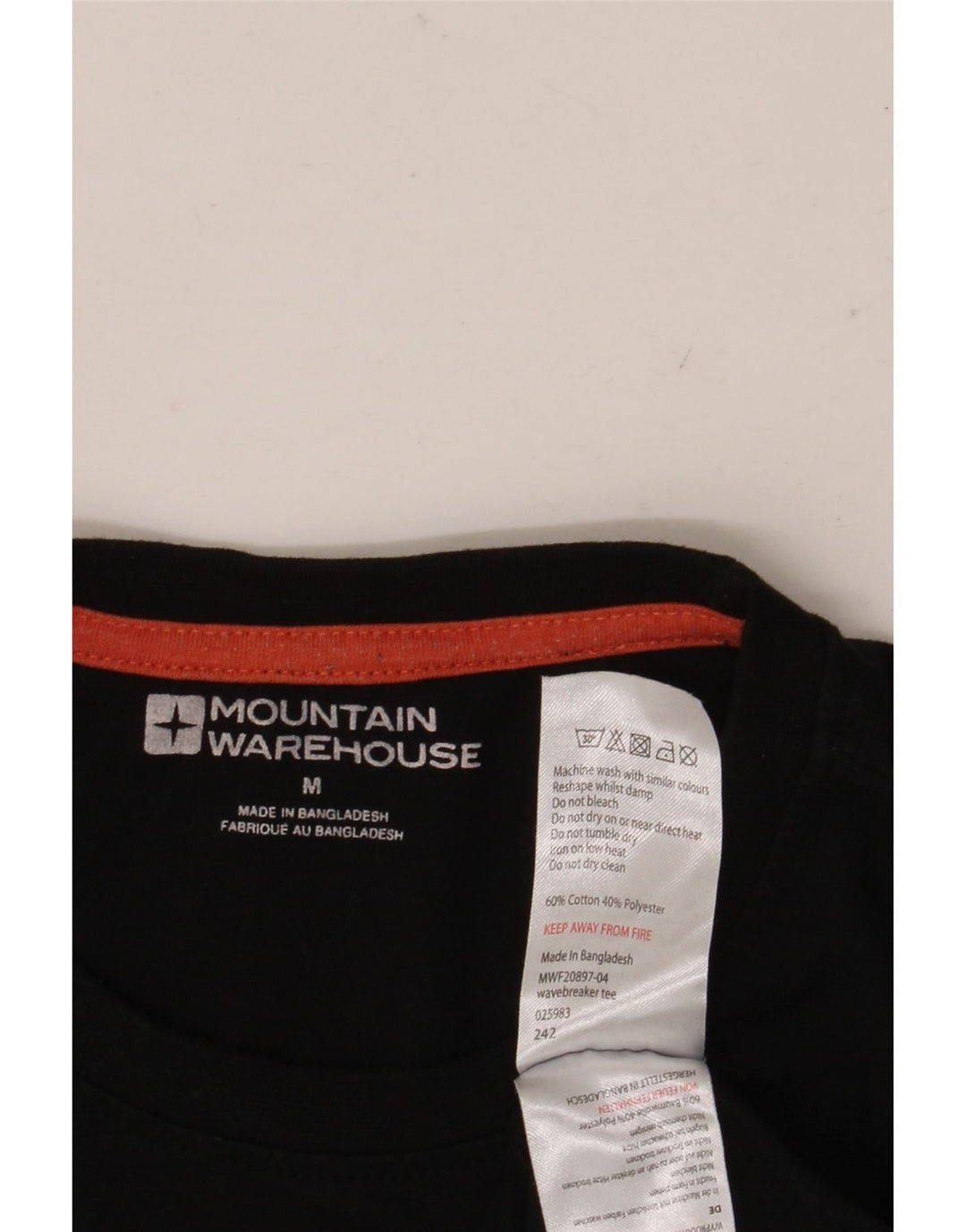 MOUNTAIN WAREHOUSE Tricou grafic pentru bărbați Top mediu din bumbac negru