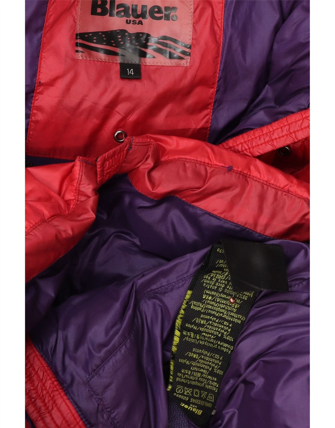 Blauer Fete Palton Captusit cu Gluga 13-14 Ani Poliamida Rosie