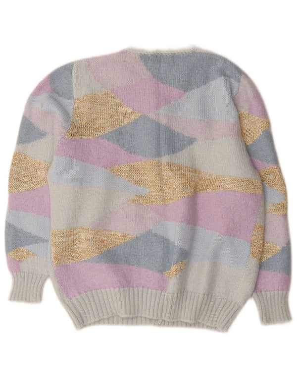 Pulover Cardigan Vintage pentru Damă UK 14 Medium Multicolor Noutate
