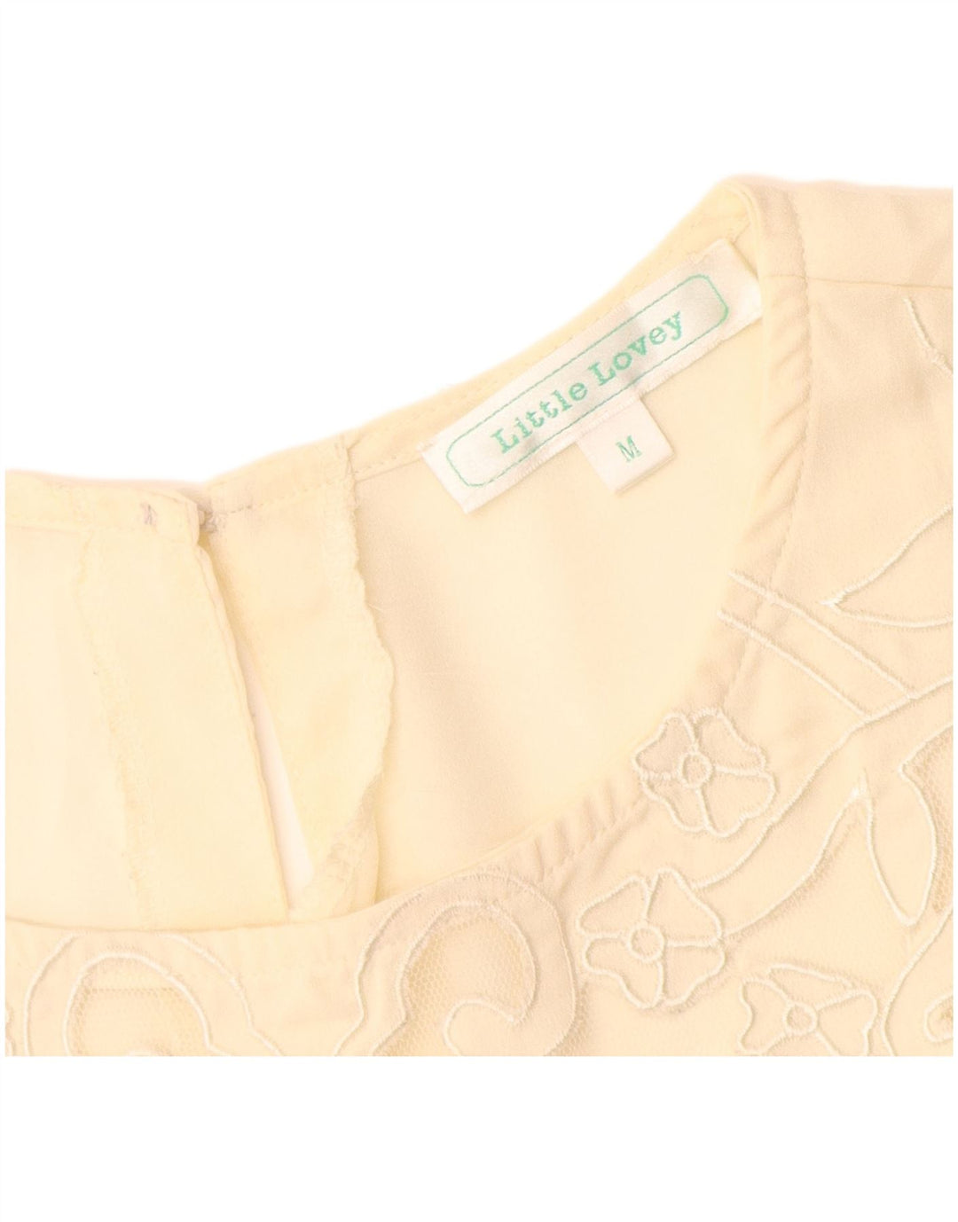 Bluză Vintage pentru femei UK 12 Medium Bej Poliester Floral