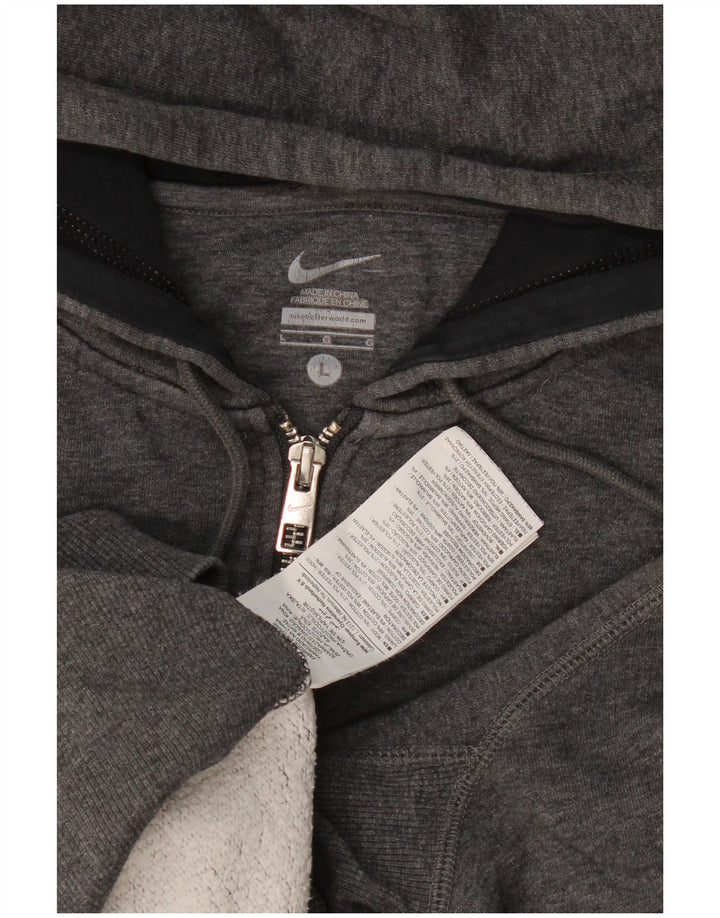 Pulover Nike pentru bărbați cu fermoar, bumbac mare, gri