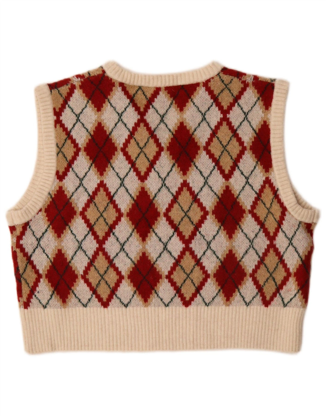Top tanc pentru femeie Zara Crop Vest UK 14 Medium Multicolor Argyle/Diamond