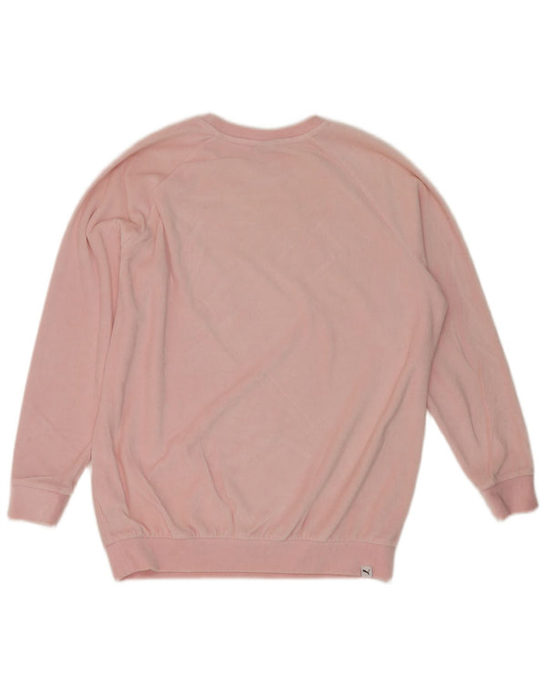 Pulover supradimensionat cu grafic pentru femei Puma UK 14, bumbac mare, roz