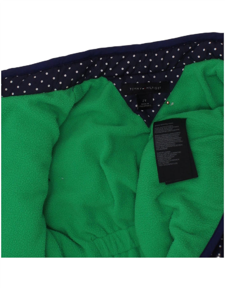 TOMMY HILFIGER Jachetă matlasată pentru fetițe 18-24 luni bleumarin cu buline