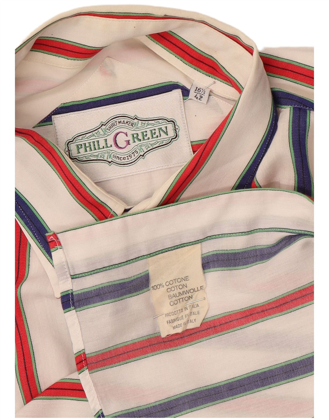 Cămașă pentru bărbați VINTAGE Mărimea 16 1/2 42 Bumbac cu dungi mari, multicolore