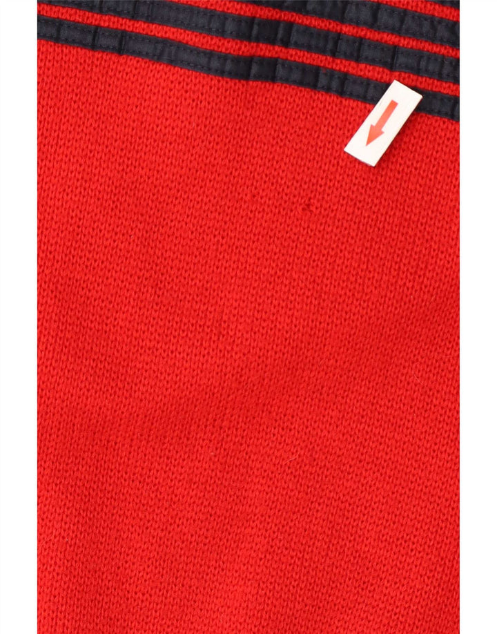 Pulover Vintage pentru bărbați cu gât cu nasturi IT 48 Medium Red Colorblock