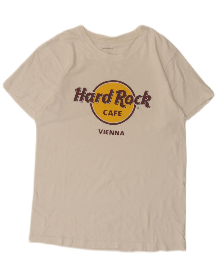 Tricou grafic Vienna pentru bărbați Hard Rock Cafe Top Mediu Alb