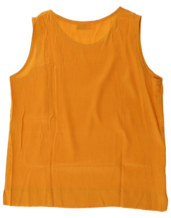 Bluză fără mâneci pentru femei Vintage UK 14 Acetat galben mediu