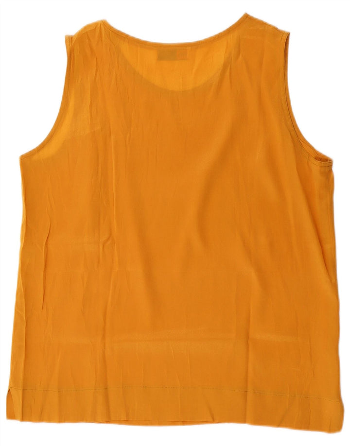 Bluză fără mâneci pentru femei Vintage UK 14 Acetat galben mediu