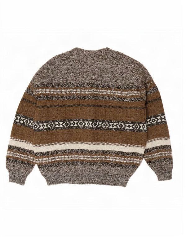 Cardigan vintage pentru bărbați, XL, gri Fair Isle