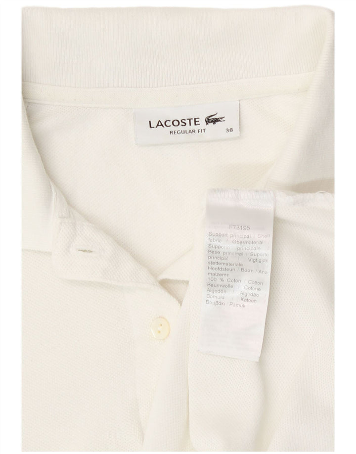 Tricou polo Lacoste pentru femei, cu formă regulată, mărimea 38, bumbac alb mediu