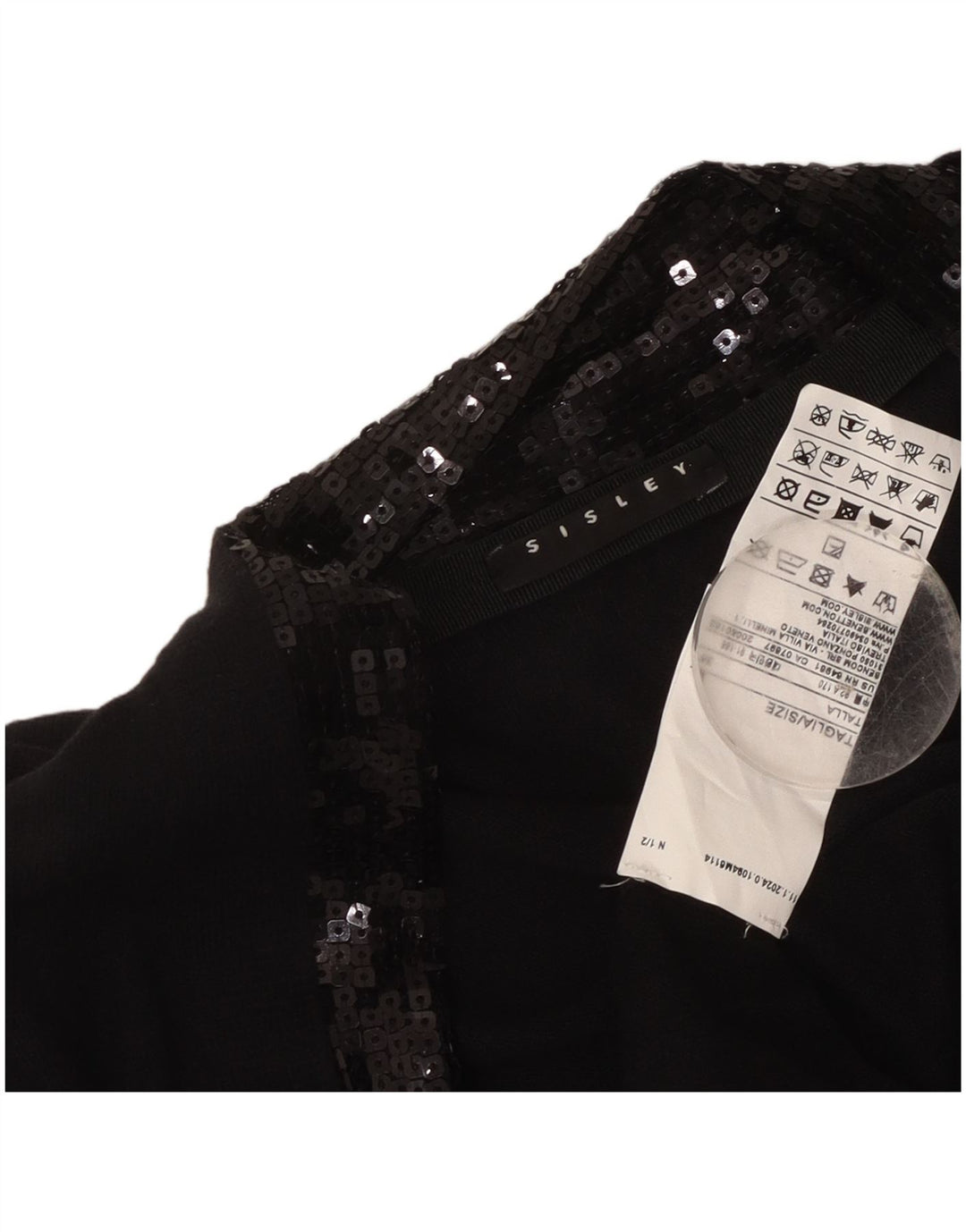 Pulover cardigan deschis pentru femei Sisley UK 14 mare bumbac negru