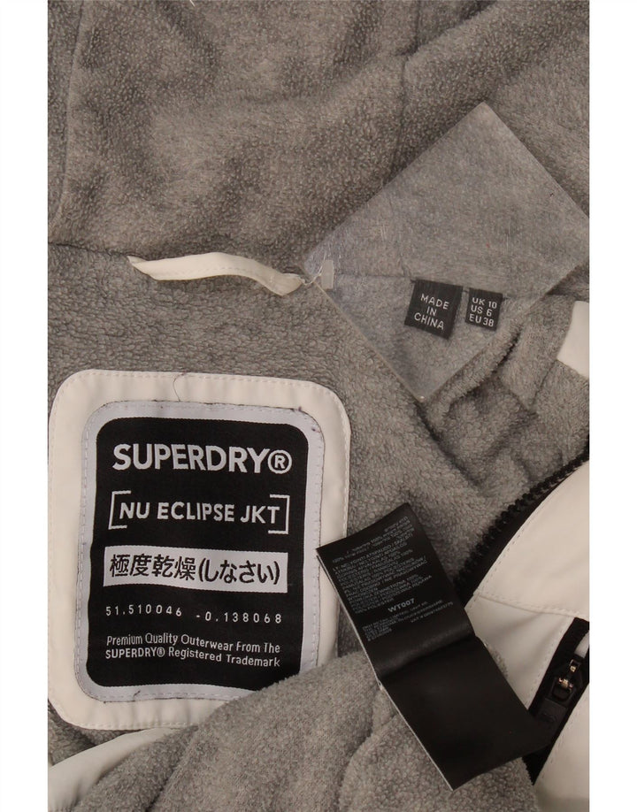 Jachetă de vânt supradimensionată cu glugă Superdry pentru femei UK 10 Small White