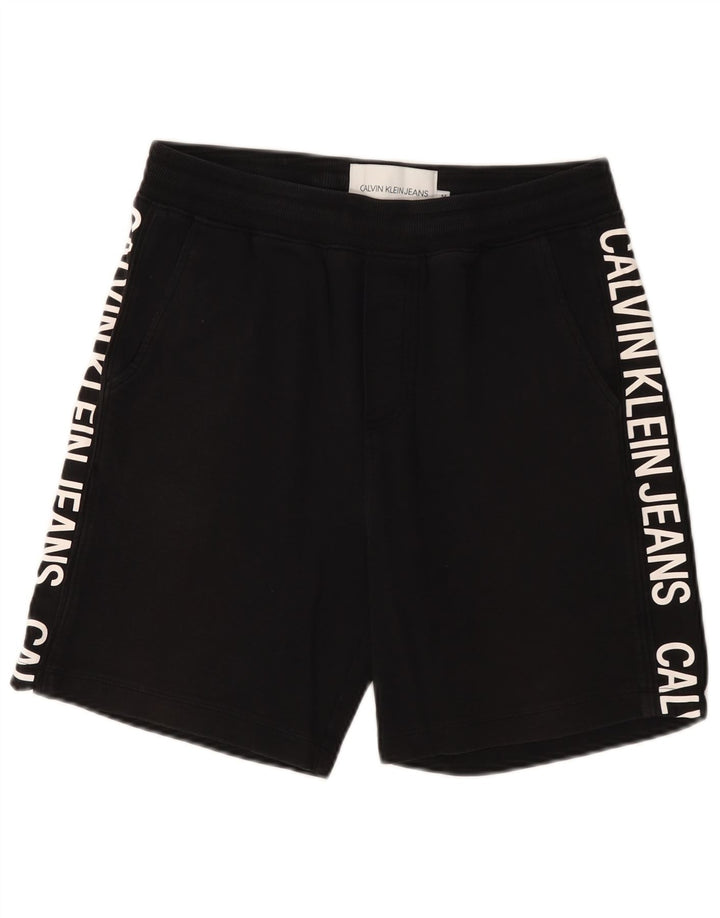 Pantaloni scurți sport grafic Calvin Klein pentru bărbați, bumbac mediu negru