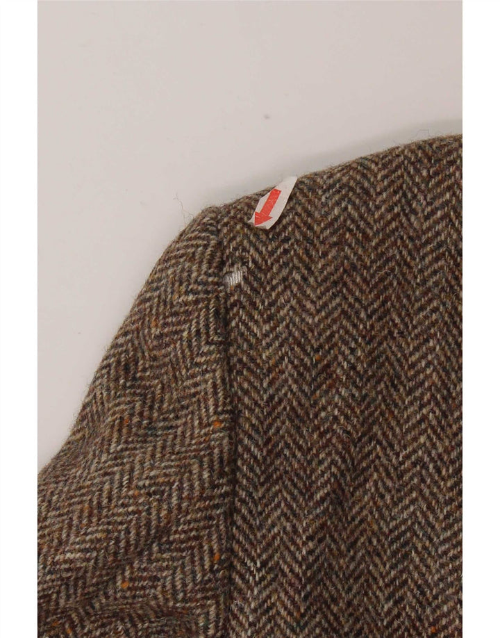Jachetă pentru bărbați Harris Tweed, cu 2 nasturi, UK 42 XL, maro, lână în spina de pește