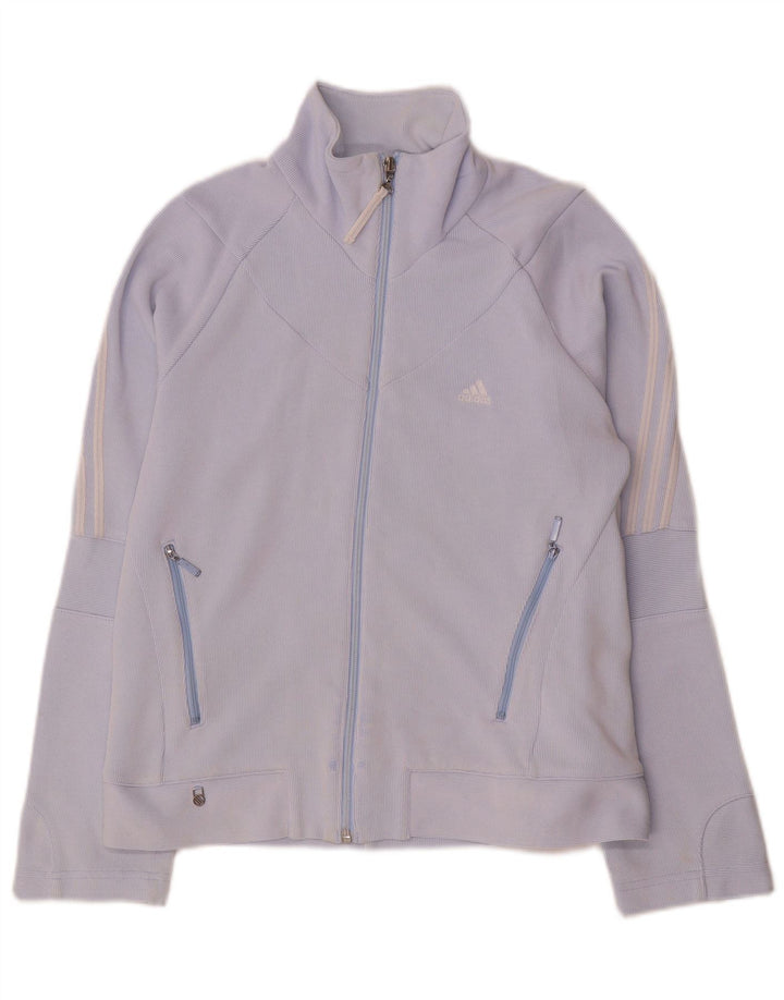 Jachetă de trening Adidas pentru femei UK 12, bumbac albastru mediu