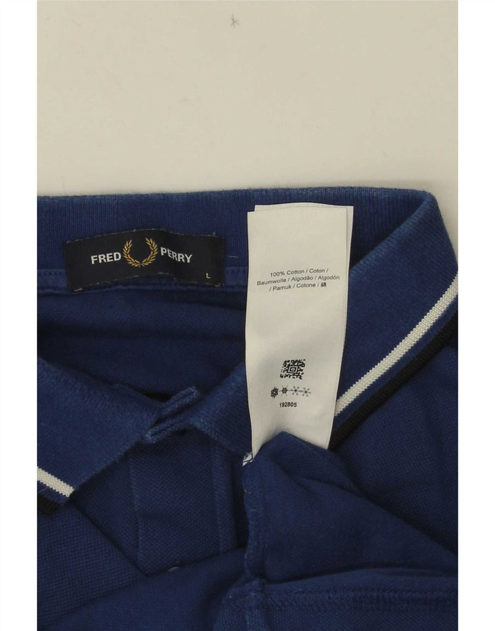 Cămașă polo Fred Perry pentru bărbați, mare, albastru bleumarin, bumbac