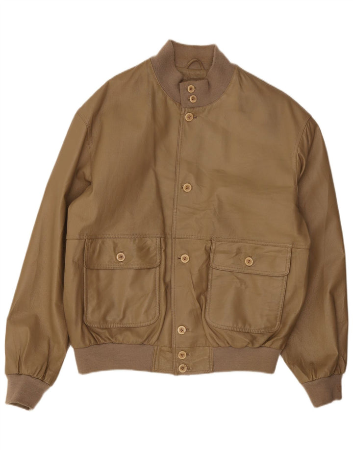 Bomber din piele vintage pentru bărbați UK 42 XL Bej