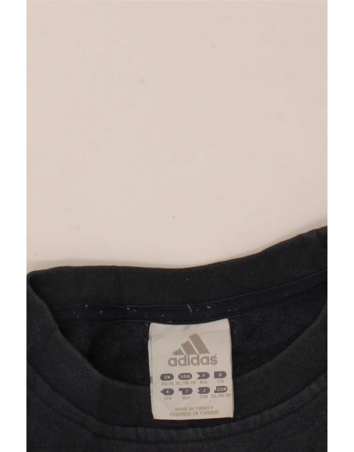 Pulover cu grafic pentru băieți Adidas 15-16 ani, bleumarin