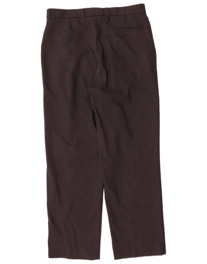 Marks & Spencer Pantaloni de costum pentru bărbați L32 L29 Lână maro