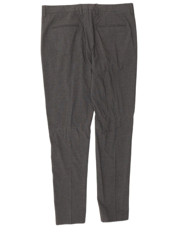 Pantaloni chino slim pentru bărbați Zara EU 42 L32 L32 Lână gri cu carouri