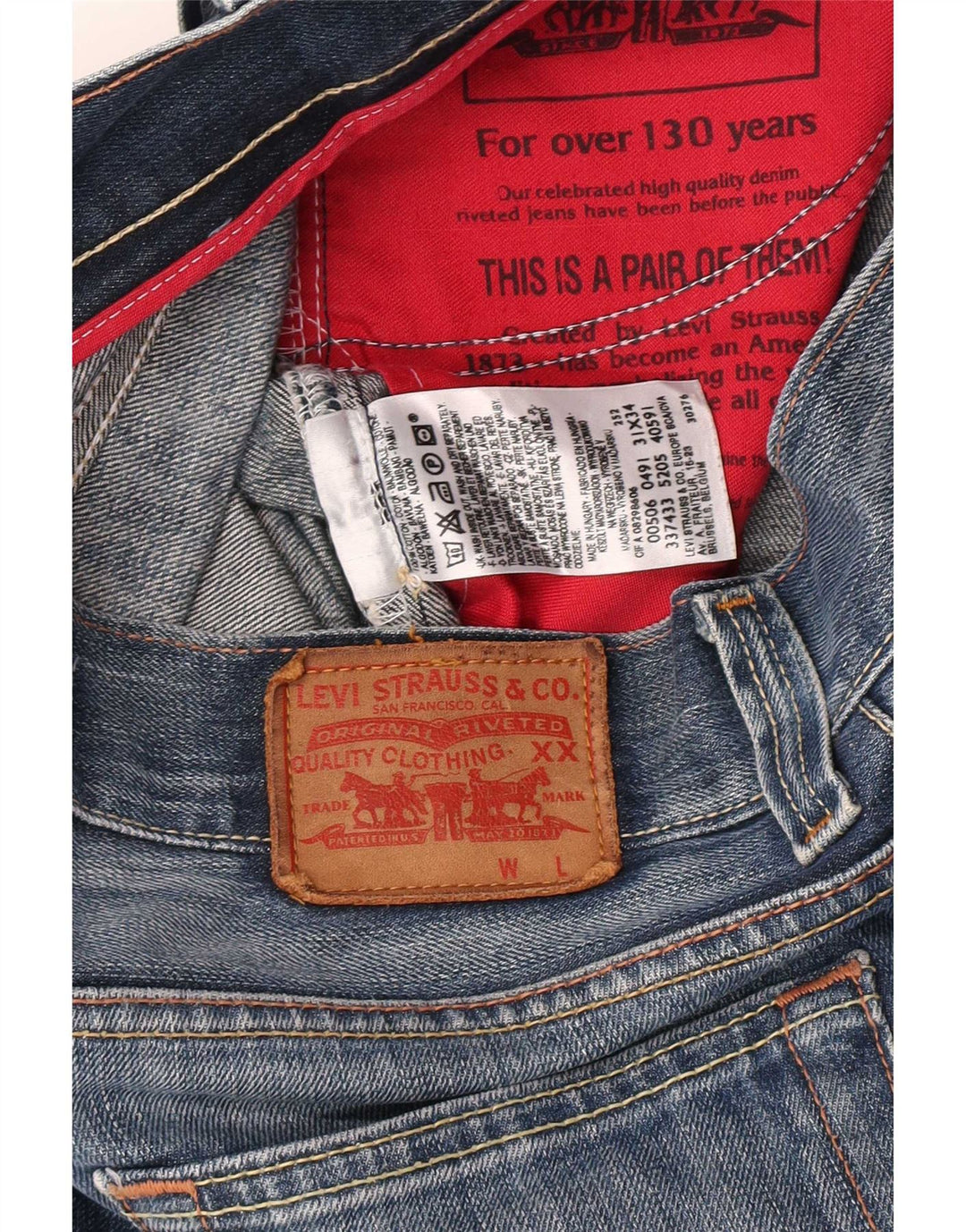 Pantaloni scurți Levi's 506 Denim W31 Medium Blue Bumbac