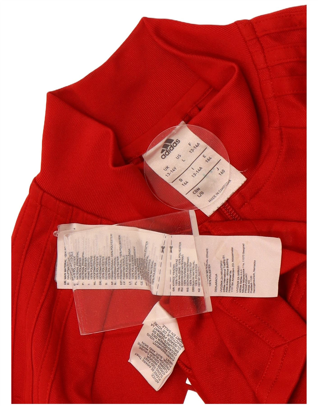 Jachetă de trening pentru băieți Adidas 13-14 ani Poliester color bloc roșu
