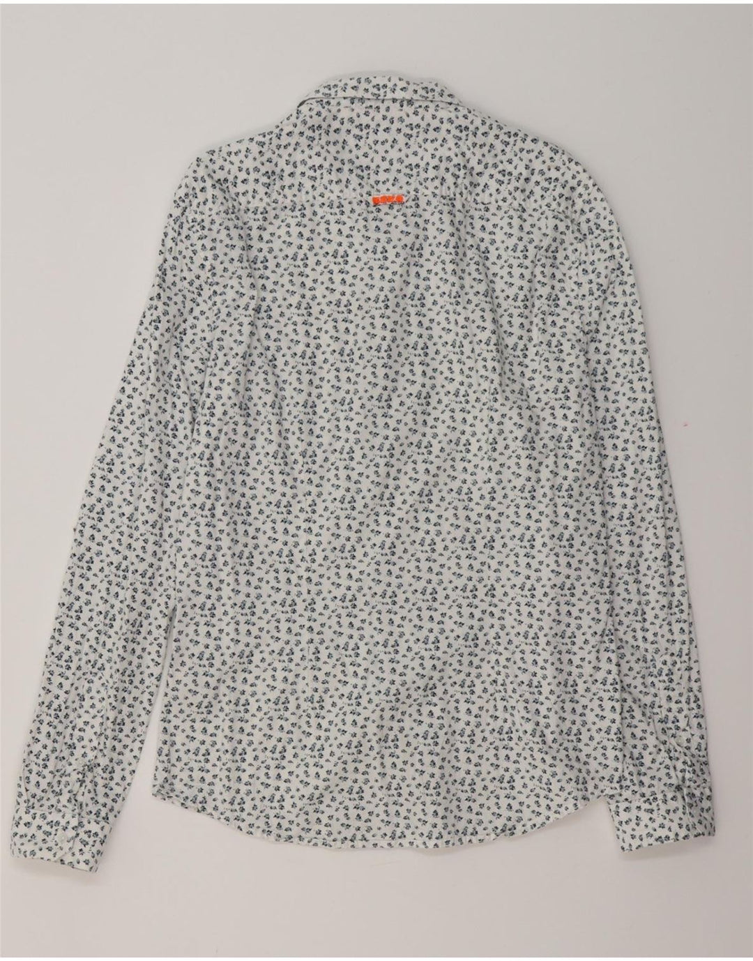 Cămașă pentru bărbați SUPERDRY Slim Fit, mare, alb, cu flori din bumbac