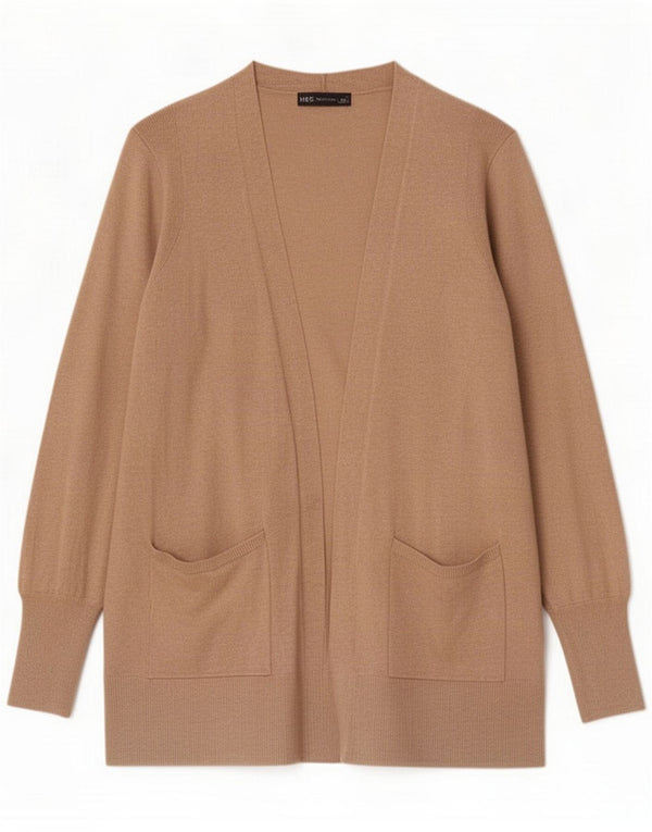 Marks & Spencer Pulover cardigan deschis cu lungă pentru femei UK 14 Medium Beige